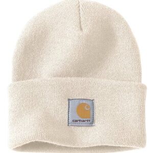 Carhartt Off-White Knit Cuffed Beanie with Logo Patch